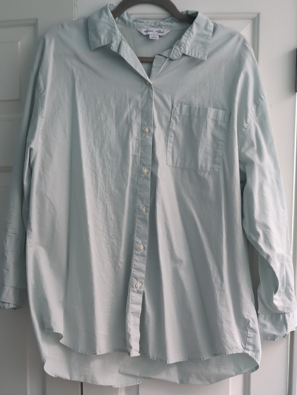 Old Navy Light Mint Boyfriend Shirt Button-Up